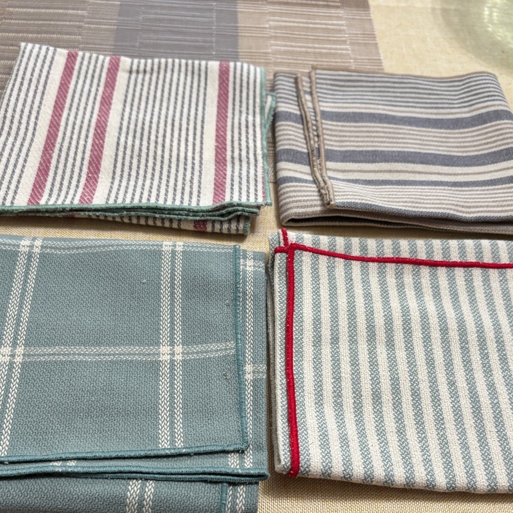 Striped Cotton Napkin Set - Multicolor NWOT